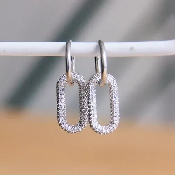 Boucles d'oreilles ovales - argent