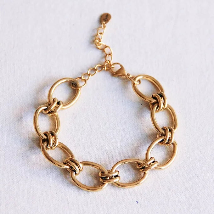 Bracelet anneaux torsadés - or