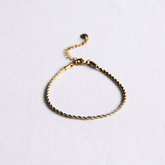 Bracelet fin torsadé - or