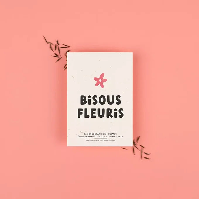 Carte graines - Bisous fleuris