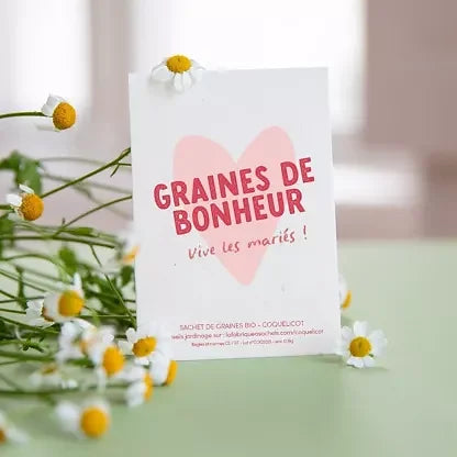 Carte graines - Vive les mariés !