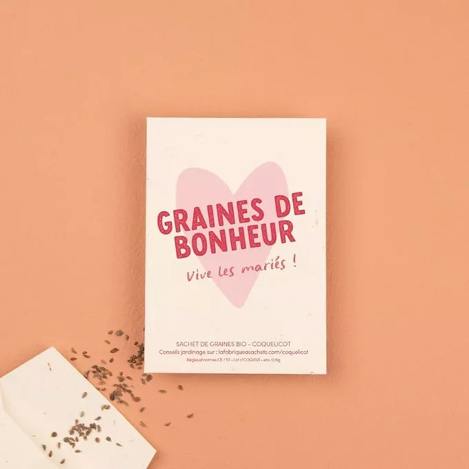Carte graines - Vive les mariés !