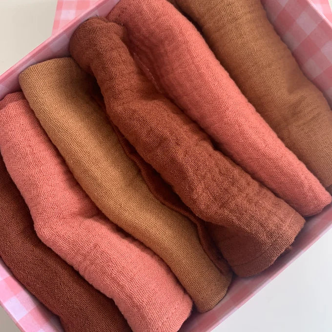 Coffret 6 serviettes - Rose praliné
