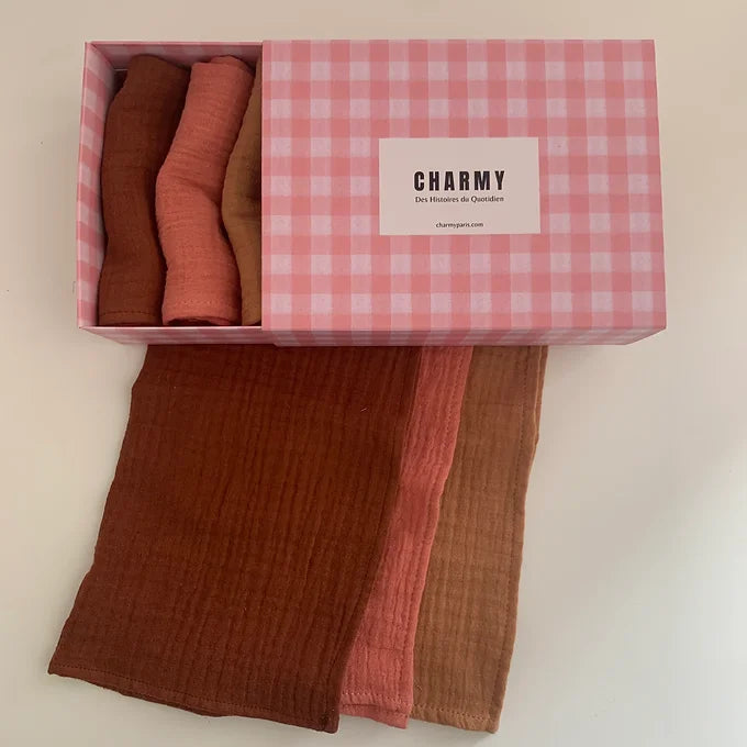 Coffret 6 serviettes - Rose praliné