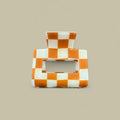 Pince à cheveux - Damier orange
